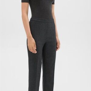 Theory Treeca Pull-On Pant size 10 - grey pinstripe.